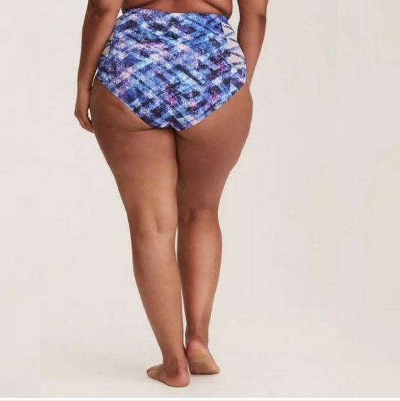Torrid High-Rise Lattice-Side Swim Bottom - Picture 2 of 6